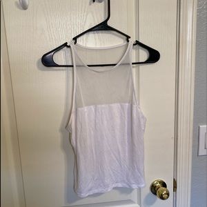 White Mesh halter top LARGE